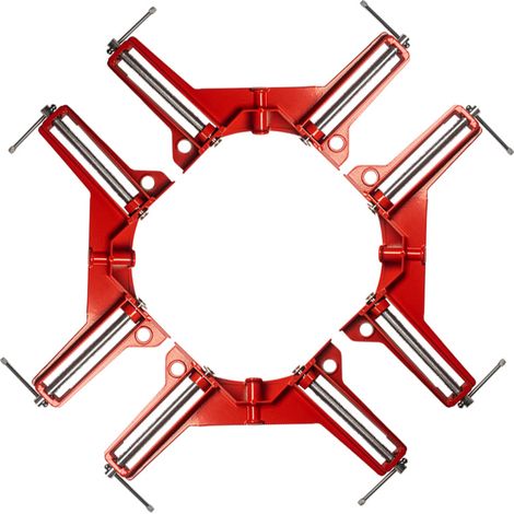 BRAVIX 4 pièces Pince à Angle Droit à 90 Degrés, Serre Joint Angle Droit Etau D'Angle Reglable à Bois Ensemble Pour Cadre Multi Photo Wedge Menuiserie Soudure