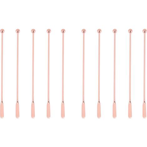 10x Agitateur En Acier Inoxydable Agitateurs de Boissons Bâton de Cocktail Remuer Cocktail-or Rose-Barre Droite, 19cm (1/5)