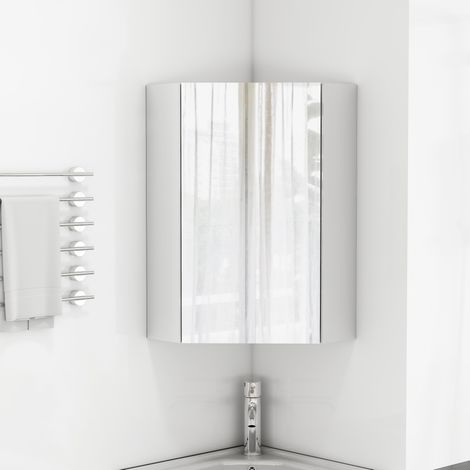 Eck-Spiegelschrank fürs Bad mit 3 Spiegeln, Soft-Close-Scharnieren, Weiß (1/5)