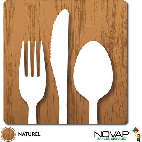 Plaque Restaurant - Wood Chêne naturel 90x90mm - 4350059 (1/3)