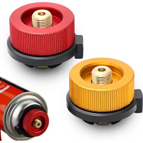 2pcs Universal Gas Cartridge Adapters for Camping Stove Butane Accessories Compact Portable Stainless Steel Adapter for Outdoor Activities (1/5)