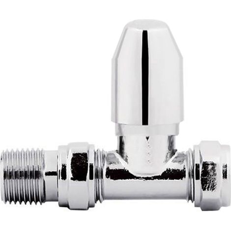 Designer Straight 1 x 15mm Chrome Radiator Manual Valve (1/2)