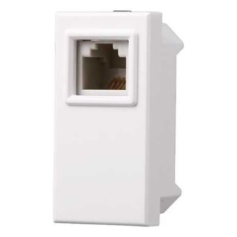 Prise connecteur téléphonique RJ11 compatible Bticino Axolute couleur blanc Ettroit AB2354