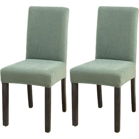 2 pezzi - Coprisedia verde - Coprisedie da sala da pranzo - Coprisedie per sedie da pranzo - Coprisedie elasticizzati - Coprisedia - Uso in ufficio e a casa - Coprisedia per sedia da pranzo (1/5)