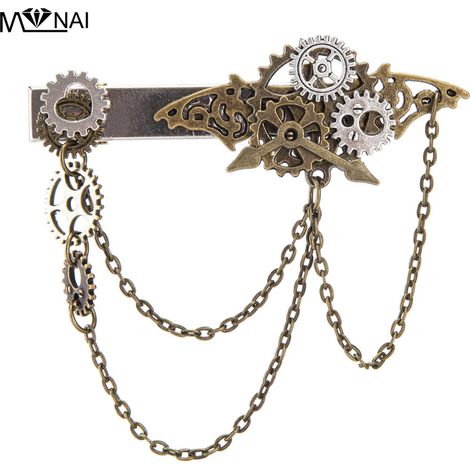 Pince à cheveux rétro punk à engrenage mécanique, pince latérale gothique à chaîne chauve-souris, bandeau, pince bec de canard Lolita, accessoires de cosplay (1/5)
