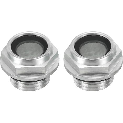 Air Compressor Oil View Glass, 2 Pack M141.5 Male Thread Aluminum Alloy Oil Liquid Level Gauge Air Compressor Parts with O-ring (1/5)