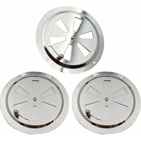 3Pcs 125mm Round Ventilation Grille, Stainless Steel Ventilation Rosette Air Vent Grille, Adjustable Air Vent Opening Gill Fan, for Smokers, Motorhomes (1/5)
