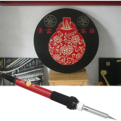 Fer à souder 220V avec contrôle de température et 53 accessoires, prise européenne rouge (1/5)