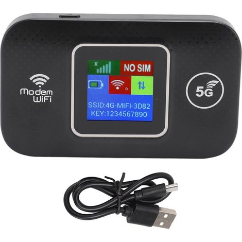 Routeur WiFi, Point D'accès WiFi Mobile Portable 4G LTE débloqué avec Emplacement pour Carte SIM, écran Couleur, jusqu'à 150 Mbps, jusqu'à 10 Utilisateurs, sécurité WPA Cryptée, (1/5)