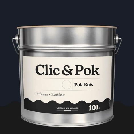 Peinture Bois Extérieur – POK BOIS - 10L - RAL 5004 - Bleu noir- Résistante aux intempéries - Ne s'écaille pas (1/4)
