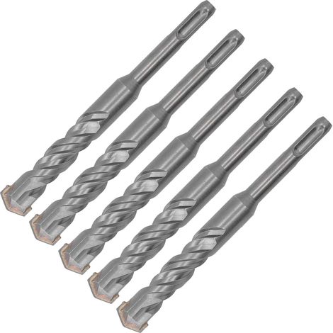 Lot de 5 forets à percussion rotatifs de 160 mm de longueur, à 2 goujures, à pointe carbure auto-centreuse, pour brique, pierre et béton (18 mm / 0,71 po). (1/5)