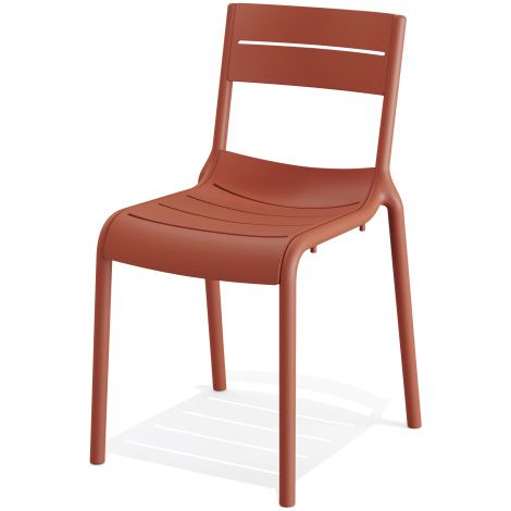 Chaise empilable en polypropylène Terracotta 55x49x82cm (Lot de 4) - Feros (1/5)