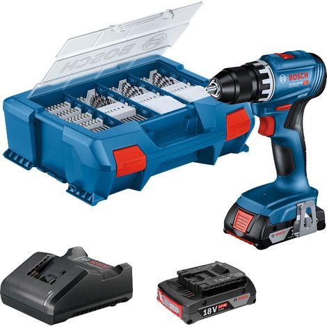 Perceuse-visseuse sans fil GSR 18V-45, 2 batteries GBA 18V 2,0Ah, chargeur et mallette L-CASE (1/10)