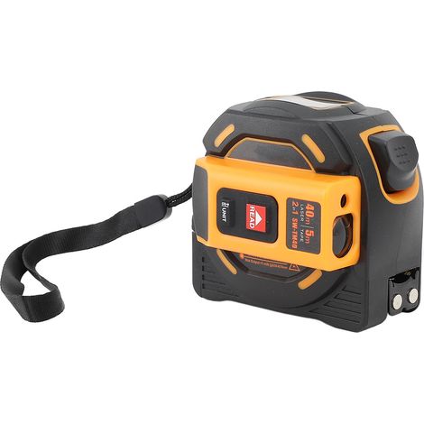 Mètre ruban laser 2 en 1 avec affichage numérique, mesure précise, alerte sonore, portée de 40 m.