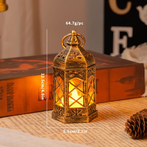 Lampe de style rétro européen, petite lanterne, bougeoir, lampe de poche, veilleuse décorative d'ambiance, lampe d'ambiance p(Y039) (1/5)