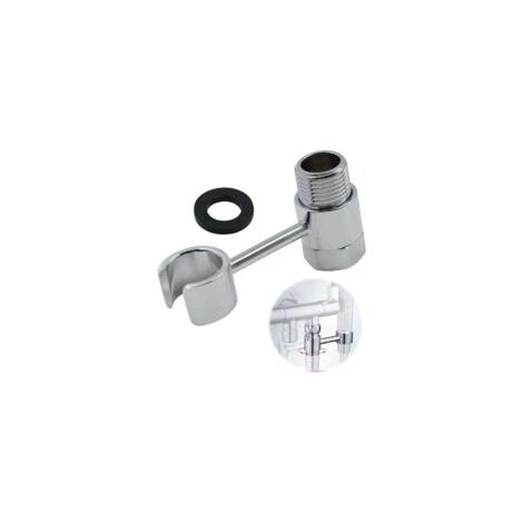 Supporto per soffione doccia - attacco da 20 mm, soffione doccia universale regolabile a 360° per bagno e WC, portatile e sostituibile, non richiede foratura, ottone cromato - Crezuo (1/4)