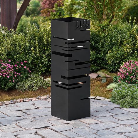 Console coloris noir en métal plastique 15,5 x 15,5 x 49 cm (1/5)