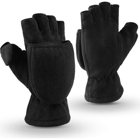 Warme Winterhandschuhe für Damen und Herren mit Thinsulate-Isolierung, winddicht und wärmend, für Hunde, Laufen, Radfahren, Reiten, schwarz