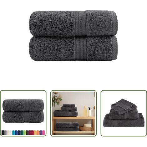Baumwolltuch - Premium Gästetücher SOLUND 2 Stk. Anthrazit 30x50 cm 600 g/m² (1/5)