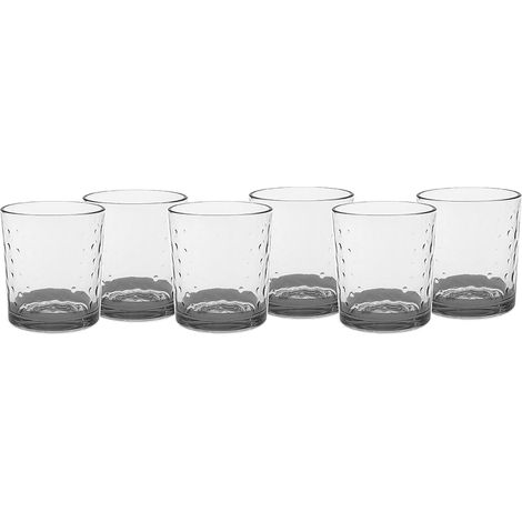 Bicchieri Eleganti per Stile e Raffinatezza in Vetro 26 cl Set di 6 fondo grigio fume' in casa per Ogni Tavola e Occasione bar hotel ristorante