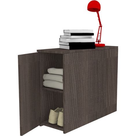 Comodino moderno retro letto - 87 cm di profondità - 16 colori - Olmo jerez scuro