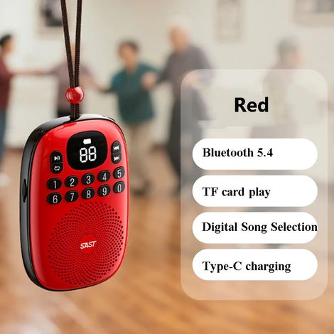 Mini radio FM de poche, écran LED, récepteur radio numérique, haut-parleur Bluetooth 5.4 rechargeable, lecteur de musique sur carte TF, fonction de mémorisation en cas de coupure de courant. (1/5)