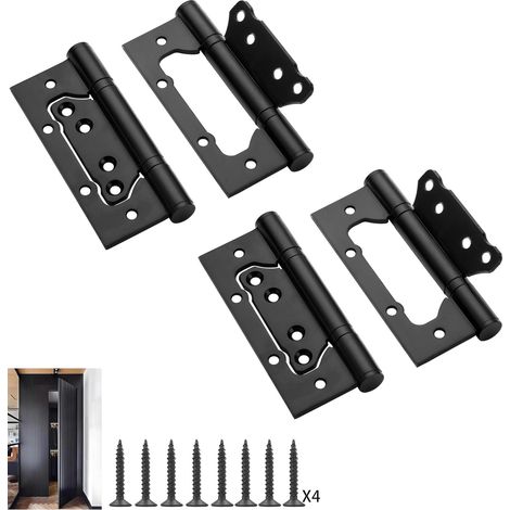 Bisagras de acero inoxidable de alta resistencia de 5 pulgadas sin ranuras, paquete de 4, para puertas interiores residenciales. (1/5)