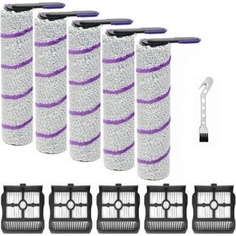 Brosse roulante de rechange pour aspirateur balai humide et sec – Compatible avec modèles Rowenta X-Clean 10 et Narwal S20 Pro – 5 brosses + 5 filtres inclus – Nettoyage efficace sols durs et moquette (1/5)