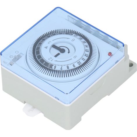 Minuterie mécanique 24h avec arrêt auto et connexion rapide fil électrique pour éclairage ventilation pompe chauffage sécurité (1/5)
