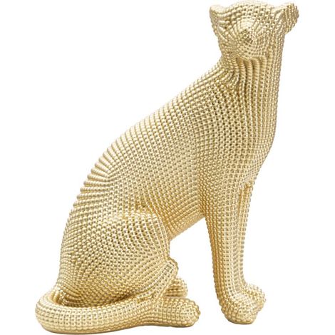 Statua Leopardo Oro 23x15,5x29 cm in Poliresina (1/4)