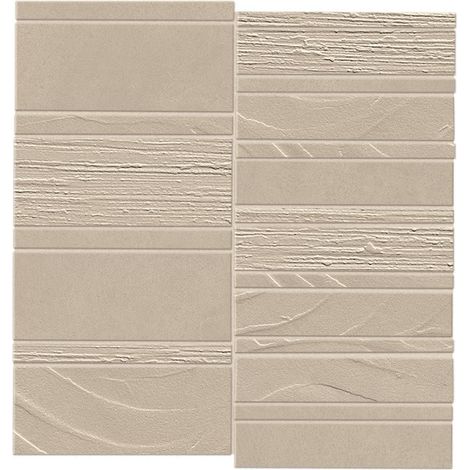 Mosaïque effet Béton 3D Grège Mix 30x29,2x0,85 cm Mat Benzaro - Mur intérieur (vendu par carton de 0,53 m²) - RO'MA CARRELAGE