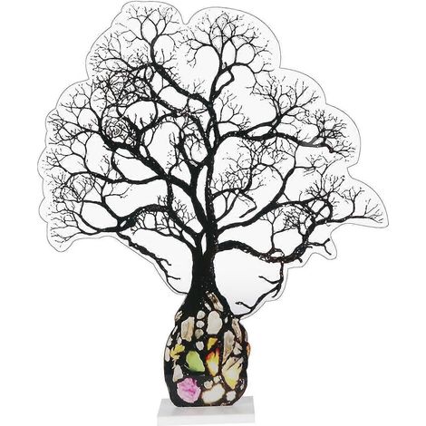 Décorations de Noël, sculpture d'arbre ancien en pierre précieuse, arbre ancien en acrylique, couleur unie, décoration créative, cadeau, artisanat d'arbre Q (1/5)