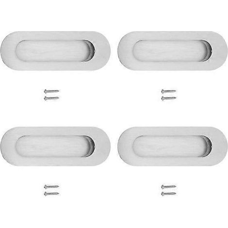 Poignées de tiroir haut de gamme en acier inoxydable - Design encastré, résistant à la rouille, facile à installer, lot de 4 (1/2)