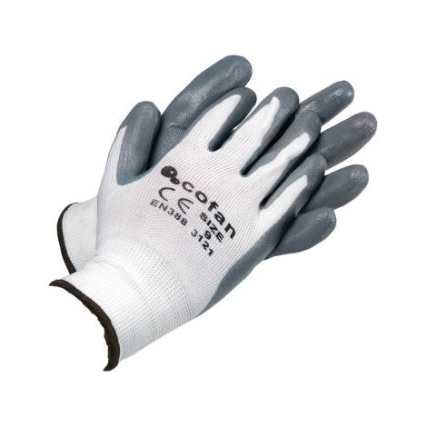 Pack 12 Guantes 100% Poliéster Impregnados Nitrilo Gris T-10 (1/6)