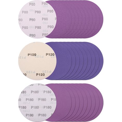 30 disques abrasifs 150 mm (grains 80/120/180) – Polissage ultra-fin pour acier inoxydable, céramique (1/5)