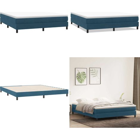 vidaXL Boxspringbett ohne Matratze Dunkelblau 180x210 cm Samt (1/5)