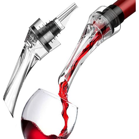 Aeratore per decanter con beccuccio antigoccia e pompa per vino - Aera la bottiglia mentre si versa il vino  Decantazione di vini rossi, bianchi e rosati, set da bar, regalo per feste per donne e uomi