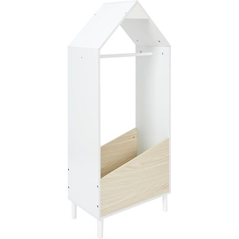 Penderie enfant Maison blanc et bois (1/7)