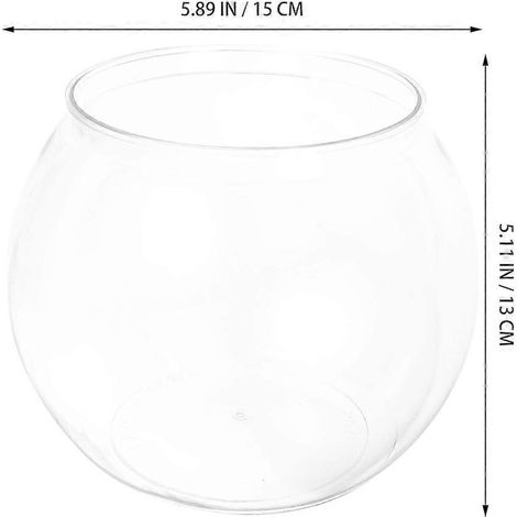 Aquarium sphérique transparent, idéal pour le rangement et comme récipient de bureau. (1/5)