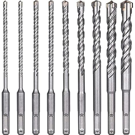 flintronic SDS Plus Bohrer Set, 9 Stück Betonbohrer, Bohrer Set mit 4 Schneiden, Hammerbohrer, SDS Steinbohrer, (5,6,6,8,8,10,12,14,16) x160mm Bohrer Werkzeuge zum Bohren Beton, Keramikfliesen, Stein (1/5)