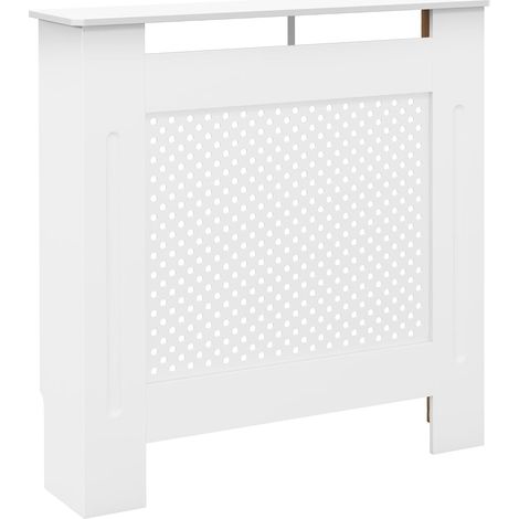 Copritermosifone Moderno a Griglia in MDF per Casa e Ufficio, 78x82x19 cm, Bianco (1/5)