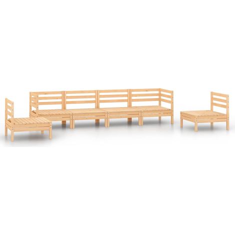 Set Divani da Giardino 6 pz  Salotto da Giardino in Legno Massello di Pino (1/5)