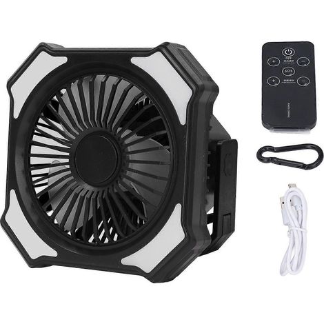 Tragbarer, wiederaufladbarer Ventilator mit LED-Beleuchtung, 10000-mAh-Akku, kabelloser Kühlventilator für Schlafzimmer und Büro