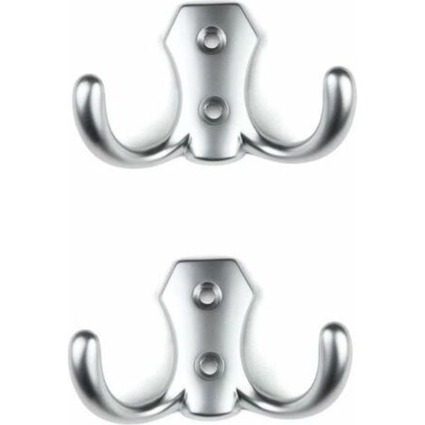 Lot de 2 crochets - Chrome mat - Fixation par vis (1/5)