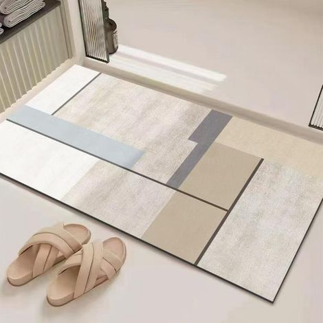 LAN Boue de diatomées flottante brillante 4060cm Tapis de sol en terre de diatomées, facile à nettoyer, tapis de salle de bain, tapis de toilette, absorbant et antidérapant (1/4)