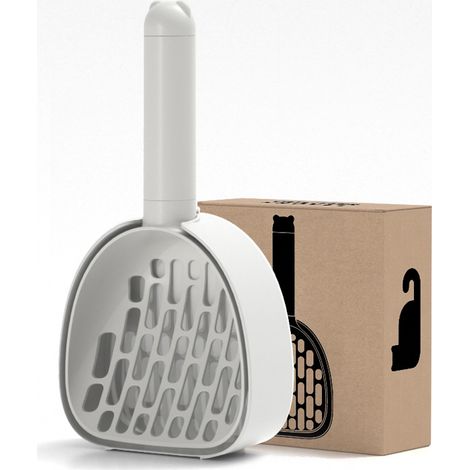 Chat Litière Scoop Pooper Scoopers Animaux Litière Sable Pelle Scoop Avec Support Pet Merde Artefact Chiens Pelle Pet Cleanning Outil(Blanc) (1/5)