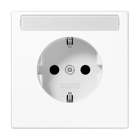Jung Prise SCHUKO®, 16 A 250 V , avec champ d'inscription, SAFETY+, Duroplastique, Série LS, blanc alpin LS 1520 KINA WW
