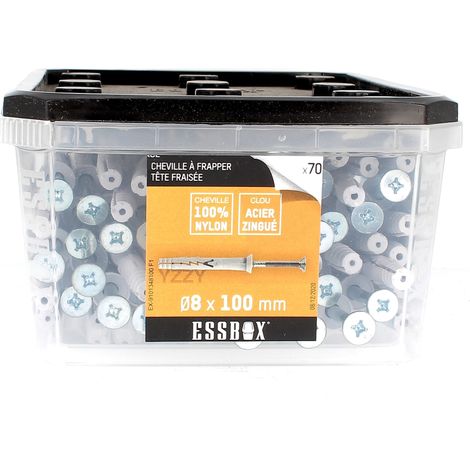 ESSBOX de 70 Chevilles Clous TF 8X100 Acier (1/2)
