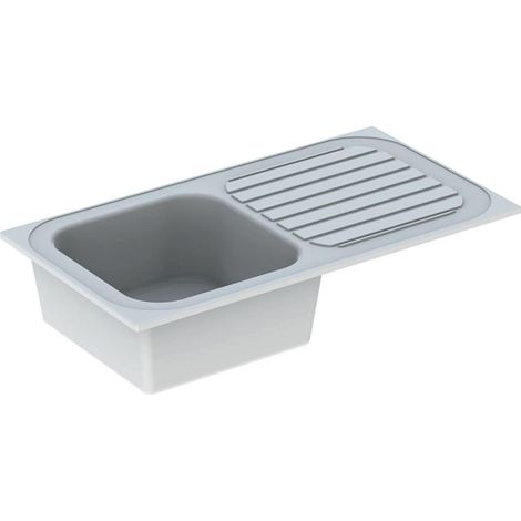 Lavello da incasso in ceramica VALLAURIS - 92 x 50 cm - GEBERIT - una vasca - un gocciolatoio - 00681000000 (1/5)