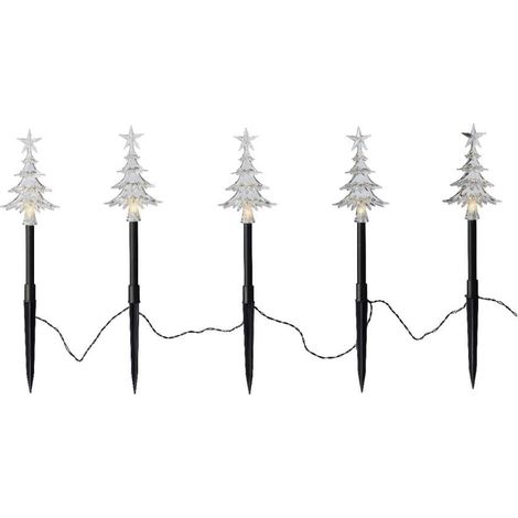 Lumineo Faretti Natalizi da Esterno Set 5 Luci LED Forma Albero Nero (1/3)